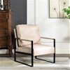 CAVINAS PU Leather/Microfiber/Velvet Upholstered Accent Chair with Metal Frame,Mid Century Arm Chair with Cushion for Bedroom,Reading Room - 2 of 4