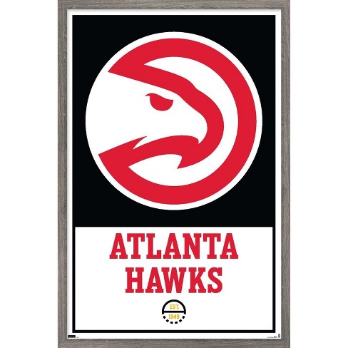 NBA Atlanta Hawks - Logo 21 Wall Poster, 22.375 inch x 34 inch, Framed, FR21661BWD22X34EC