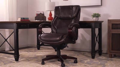 Brown Leather High Back Swivel Executive Office Chair