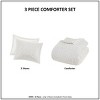 Sapphtopaz Comforter Set Tufted Chenille Medallions Embroidery Classic Solid Color Cotton Quilt Set 3 Piece 1 Quilt, 2 Pillow Shams - 4 of 4