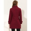 Allegra K Women's Winter Outerwear Peter Pan Collar Mid-thigh A-line Single Breasted Coat - 4 of 4
