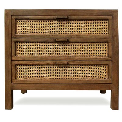 Easton Woven Cane Three Drawer Chest Natural - StyleCraft