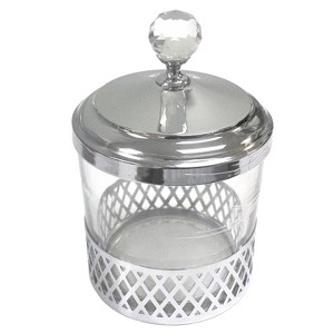 Popular Bath Popular Home Mesh Cotton Jar Silver : Microfiber, Machine Washable, Non-Slip Backing - 1 of 4