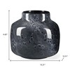 HomeRoots 9" Black Mottled Round Glass Table Vase - 3 of 4
