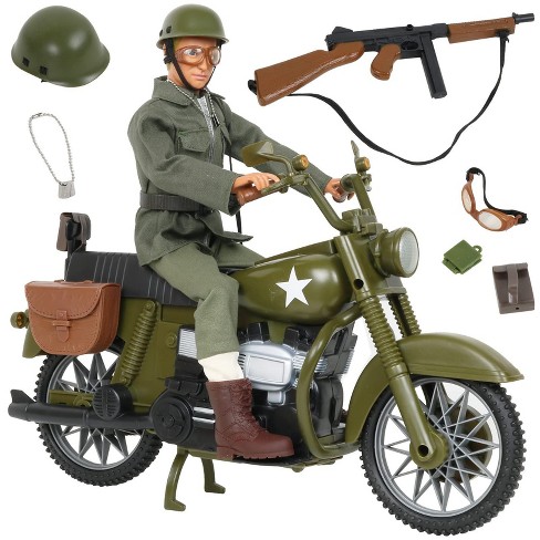 Click N Play Military Toy Motorcyle Set Wwii Military Motorbike Set For Kids Target