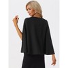 Allegra K Women's Cloak Sleeve Elegant V Neck Tie Waist Faux Wrap Peplum Tops - 3 of 4