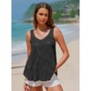 EXLURA Womens Summer Sleeveless Scoop Neck Knit Sweater Vest Crochet Hollow Out Tank Tops - 2 of 4