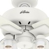 Hunter 44" Pelston Lighted Ceiling Fan Matte White Finish with 4 Blades for Indoor Use, Integrated LED Light Kit - 4 of 4
