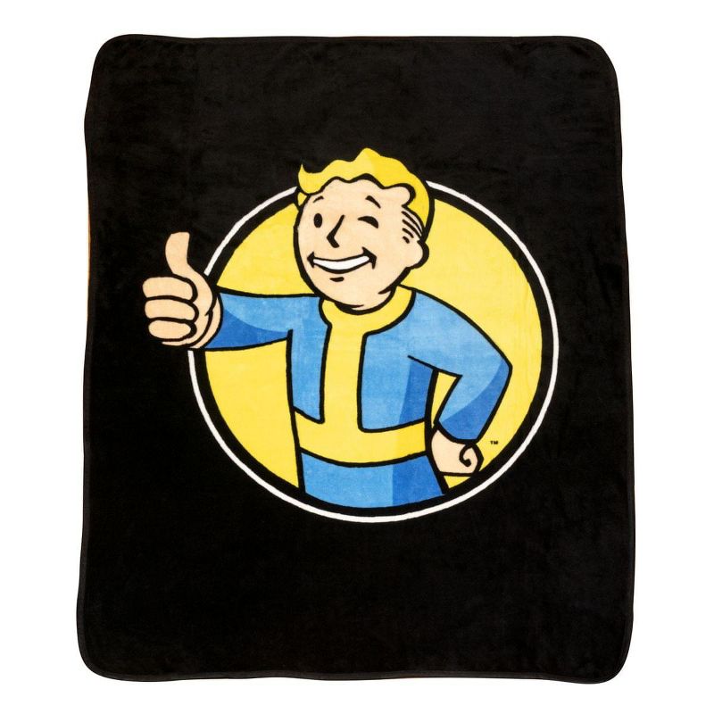 Just Funky Fallout Vault Boy Lightweight Fleece Throw Blanket | 45 x 60 Inches, 1 of 6