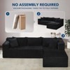 COZONY 106" Modular Cloud Sectional Sofa with Deep Seat, Soft Corduroy, Left-Facing Chaise, Boneless Design - 4 of 4