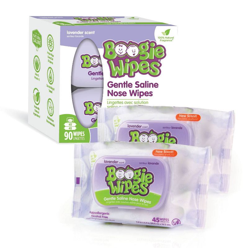Boogie Wipes Lavender Saline Nose Wipes - 90ct, 3 of 9