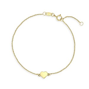 Heart Charm Bracelet 14k Gold - In Season Jewelry - 1 of 3