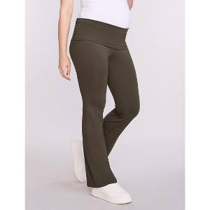 Women's Roll Over Waistband Flare Legging | Motherhood Maternity - 1 of 4