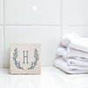 Personalization Mall Farmhouse Floral Personalized Letter Tumbled Stone Coaster Set - 4 of 4