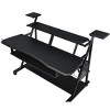 NicBex Home Office Desk 38" L Morden Music Desk with 4 Storage Shelves, Keyboard Tray, Hooks and Wooden Desktop for Study and Work - 3 of 4