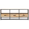 vidaXL TV Cabinet Natural wood with black frame - 2 of 4