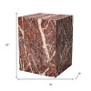 HomeRoots 20" Red Marble Square Block End Table - 3 of 4