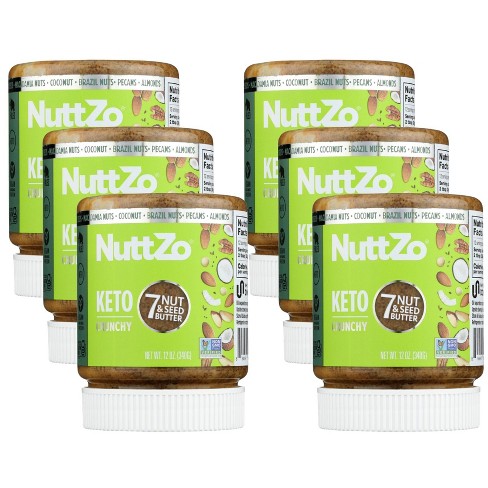 NuttZo Keto Crunchy 7 Nut & Seed Butter - Case of 6/12 oz