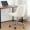 Lyngins Ergonomic Office Chair with Gold-Plated Five-Claw Chair Legs, Modern Teddy Fabric Home Office Desk Chairs, Adjustable Height Computer Chair - 2 of 4