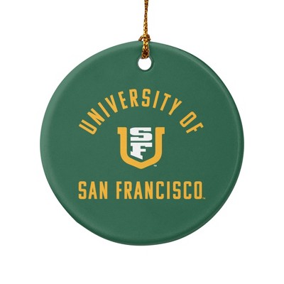 University of San Francisco Dons Logo Porcelain Holiday Christmas Tree Ornament