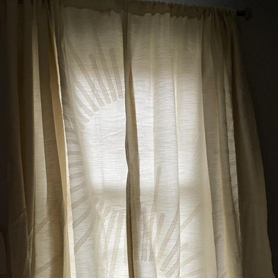 1pc Light Filtering Sunburst Window Curtain Panel Ivory - Opalhouse ...