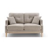 2-Seater Loveseat Sofa with Waterproof Polyester Fabric, USB Charging Port and High-Density Foam Cushion - 3 of 4