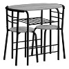 Monarch Specialties Dining Table Set 3Pcs Set Small 32Inch L Kitchen Metal Laminate Grey Black Contemporary Modern - 2 of 4