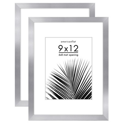 Americanflat 2 Pack of Picture Frames with Mat - Plexiglass Cover