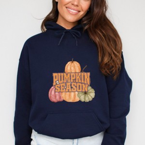 Pumpkin Season Stacked Distressed - Women's Graphic Hoodie - 1 of 3