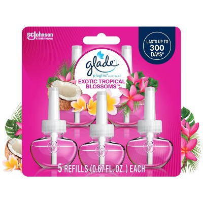 Glade PlugIns Scented Oil Air Freshener Refills - Exotic Tropical Blossoms - 3.35oz/5pk