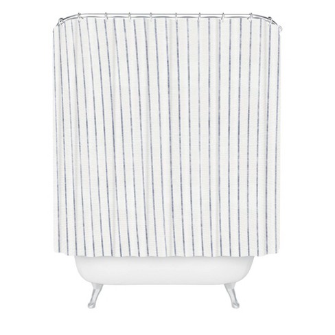 Holli Zollinger Aegean Wide Striped, Wide Horizontal Striped Shower Curtains