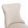 Dolonm Velvet Wingback Dining Chairs, Set of 2-Mid-Century Upholstered with Nailhead Trim & Solid Wood Legs, High Back Support,Beige - 4 of 4