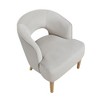 Velvet Upholstery Barrel-Back Luxury Accent Chair with Plush Seat, Foam Padding and Attached Cushions - 3 of 4