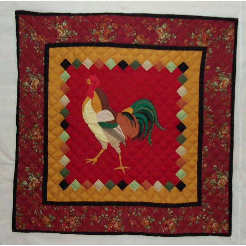 C&F Home 54" x 54" Rooster Table Topper, 1 of 2