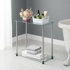 Breighton Home Designs2Go Classic Glass 2 Tier Chairside End Table in Glass/Chrome - 2 of 4