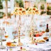 VEVOR 2PCS 55cm/21.65” Tall Crystal Wedding Flower Stand, Metal Wedding Centerpiece Vase, Gold Flower Holders Floral Display Rack, Gold - 2 of 4