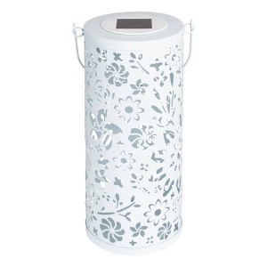 Allsop Solar Lantern 12" Bloom Outdoor Punched Metal LED Luminaria - 1 of 4