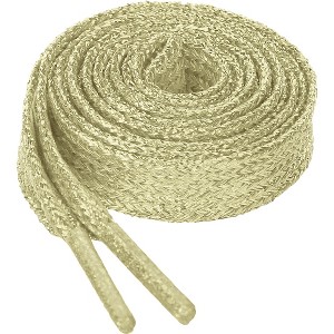 Allegra K Sneakers Glitter Shiny Metallic Flat Shoe Laces 1 Pair - 1 of 4