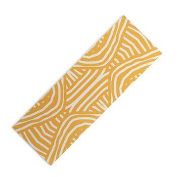 Little Dean Yellow mustard boho stripe (6mm) 70" x 24" Yoga Mat - Society6
