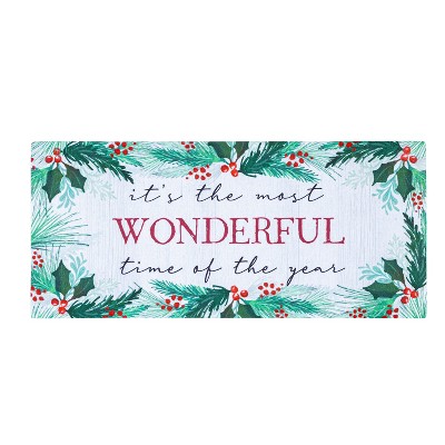 Evergreen Holiday Homestead Sassafras Indoor Outdoor Switch Doormat 1'10"x10" Multicolored