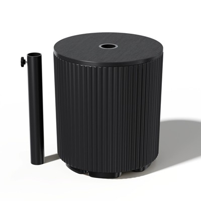 Ruvalino Umbrella Bases Heavy Duty Market Stand with Table and Storage Wind Resistant for Outdoor Patio Garden Deck Garden