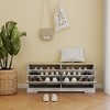 CAVINAS Rustic Wooden Storage Shoe Bench with Adjustable Shelf,Modern Shoe Cabinet Bench for Living Room,Entryway - 2 of 4