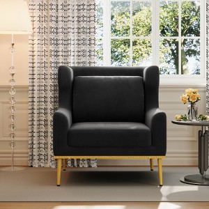 Christopher Knight Home Galina Modern Velvet Armchair with Pillow - 1 of 4