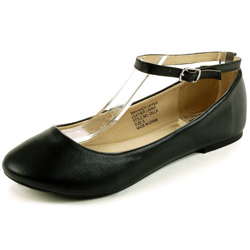 Leather flats with sales ankle strap