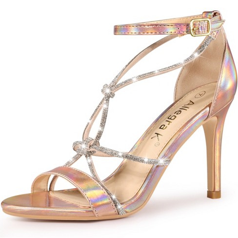 High heels sandals fashion rose gold