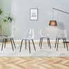 Modern minimalist transparent dining chair, set of 4 pieces, black metal legs - 2 of 4