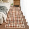 Machine Washable Indoor Modern Geometric Area Rugs Soft Low Pile Mat with Small Checkered Print - 3 of 4