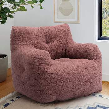 Panpan Bean Bag Chairs with Memory Foam,37" W Teddy Bean Bag Chair,Fluffy Lazy Sofa-The Pop Maison