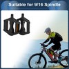 Unique Bargains Cycling Bike Pedal 9/16" Spindle Cycling Anti-Slip Widened Pedal Black for Road Mountain BMX MTB Bike - 2 of 4