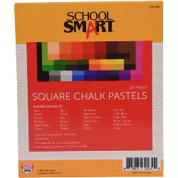 School Smart Square Chalk Pastels, Assorted Colors, set of 24